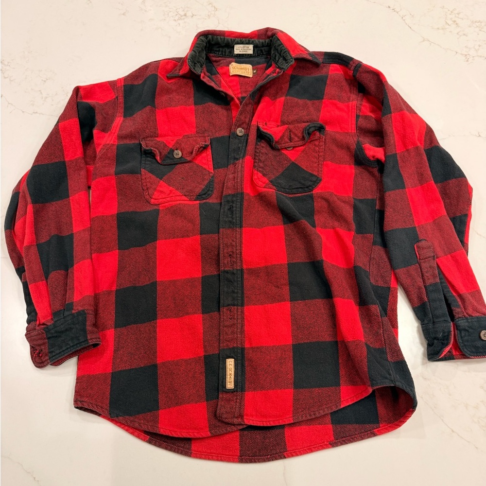 C.E. Schmidt Buffalo Plaid Flannel ❤️🖤 Red Black Lumberjack | Men’s M